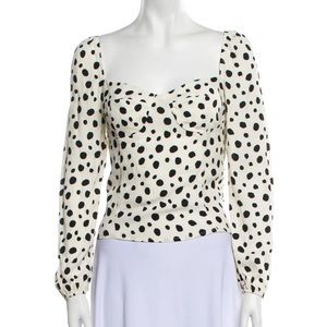 REFORMATION XS BLOUSE / BLACK & WHITE